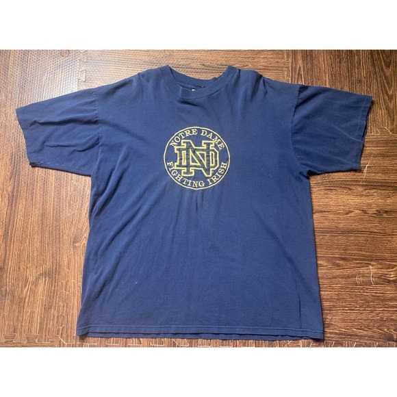 1990s Vtg NOTRE DAME - Fighting Irish XL Crable Sportwear T-Shirt USA Embroidery - Picture 1 of 8